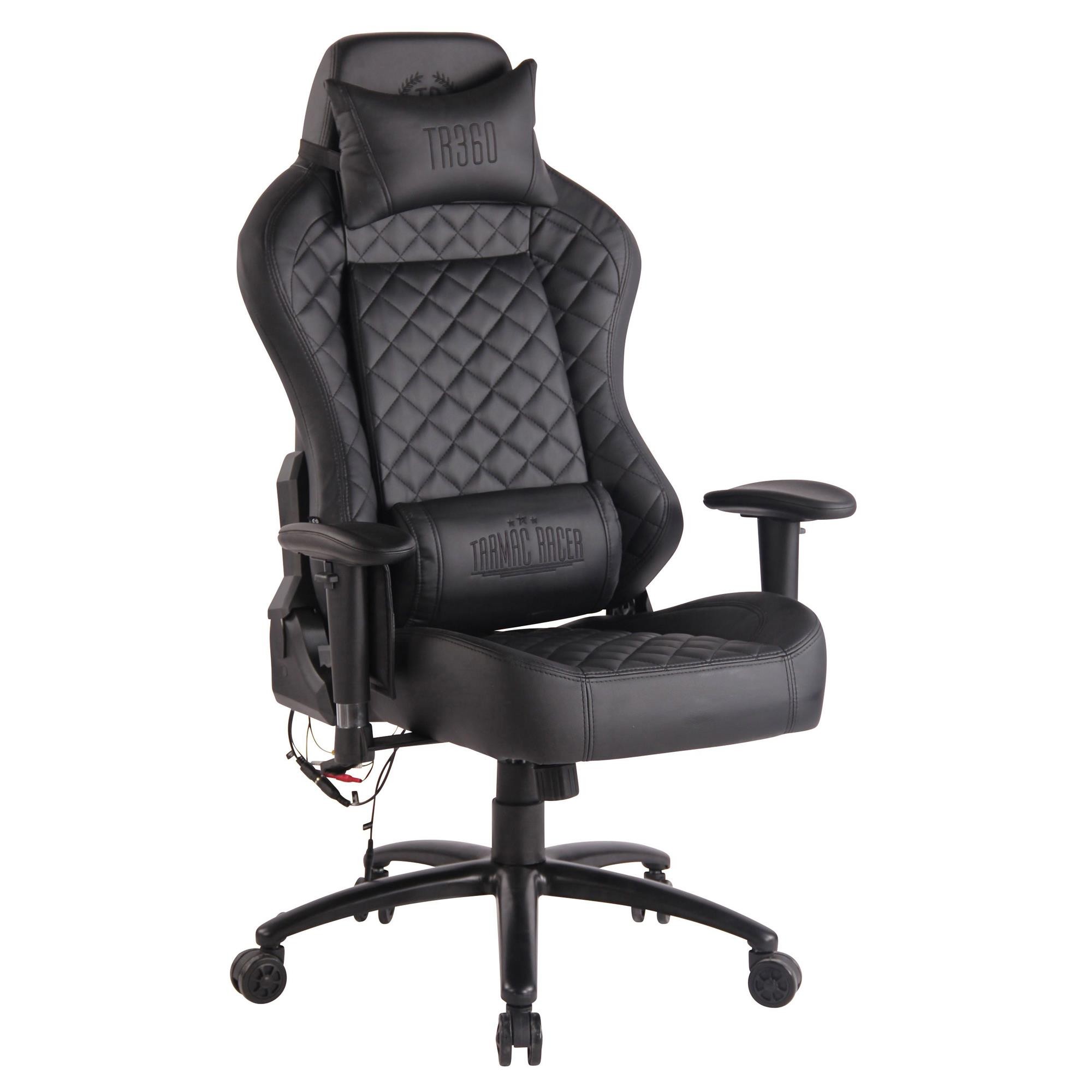 Silla Gaming COPSE, Función Calefacción y Masaje, en Piel color Negro