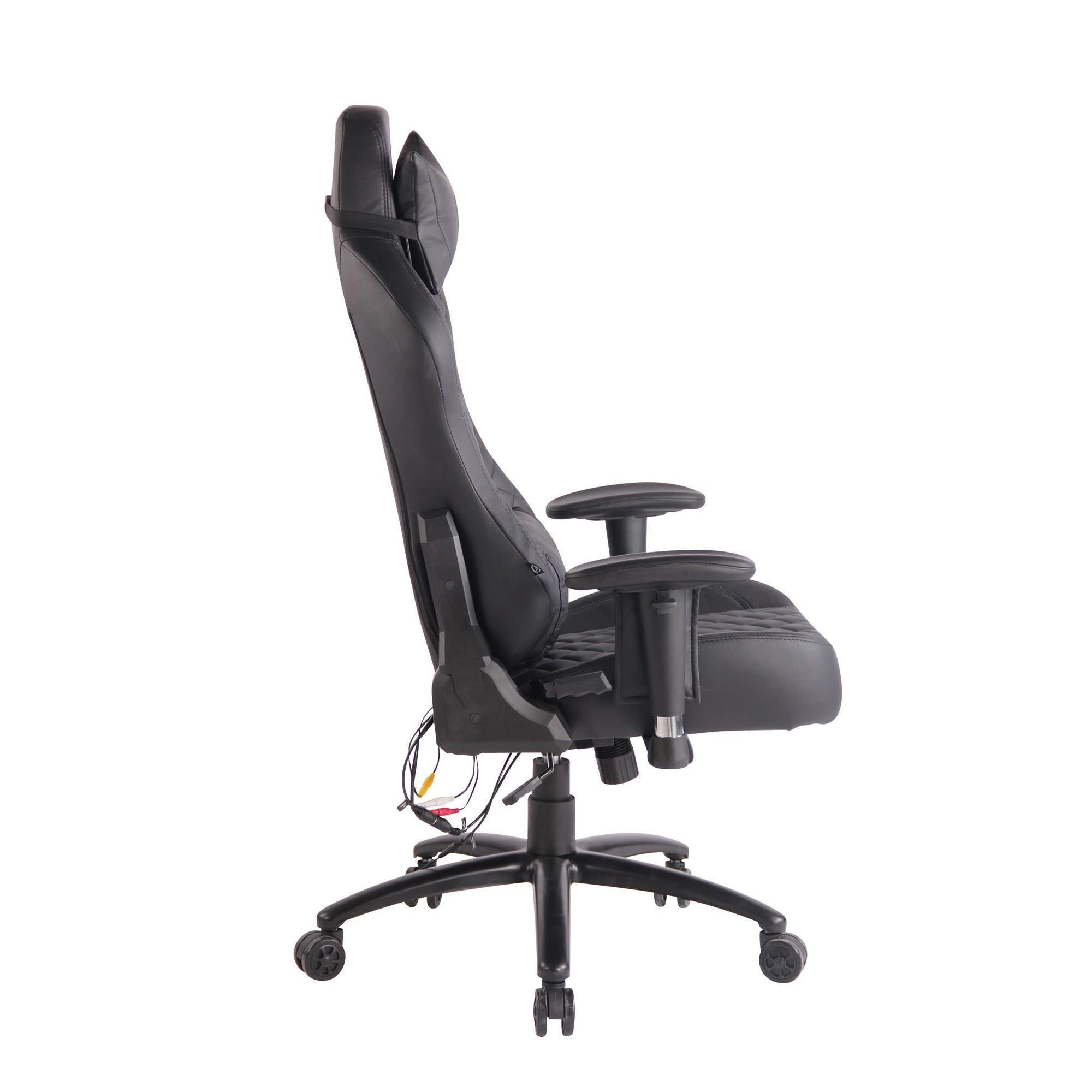 Silla Gaming COPSE, Función Calefacción y Masaje, en Piel color Negro