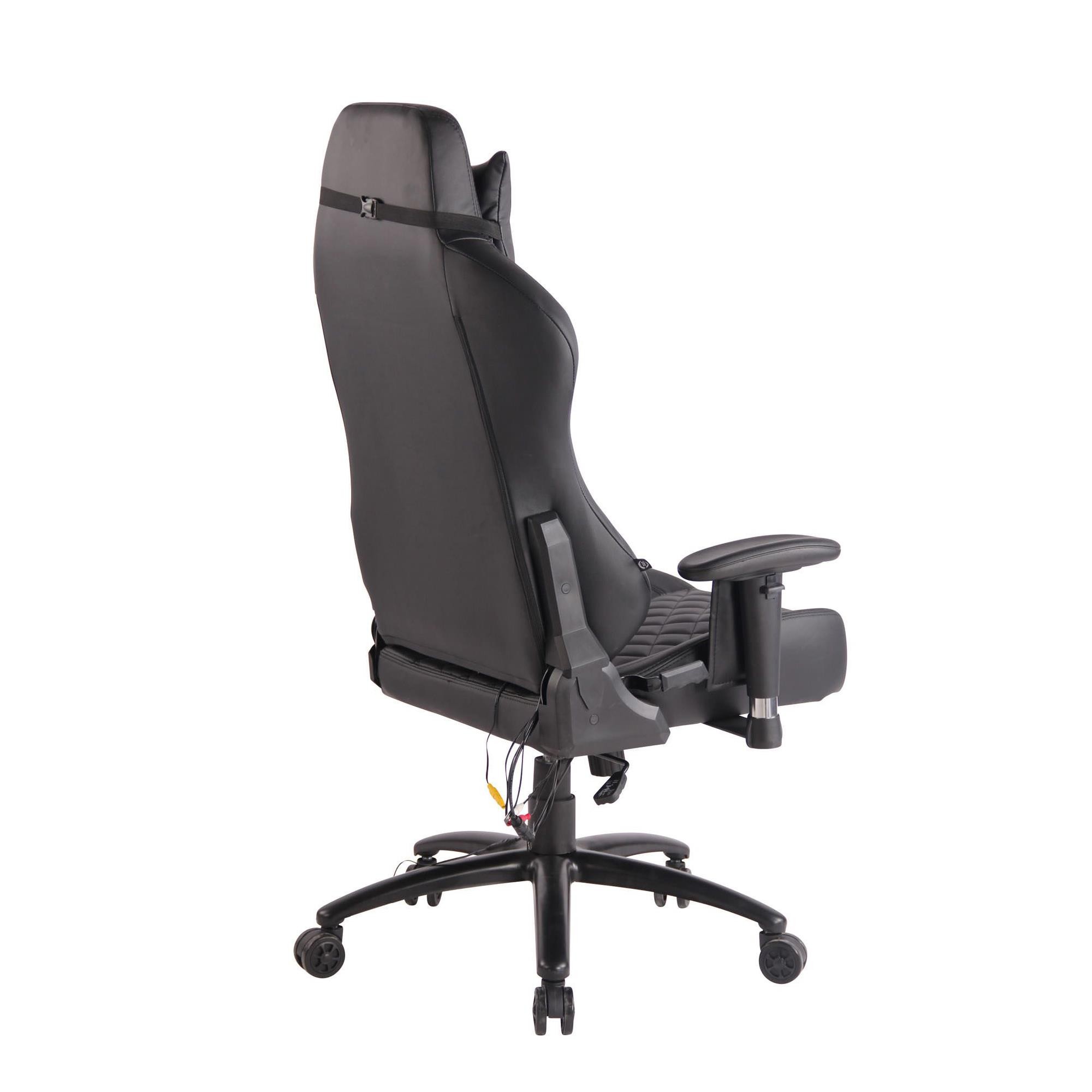 Silla Gaming COPSE, Función Calefacción y Masaje, en Piel color Negro