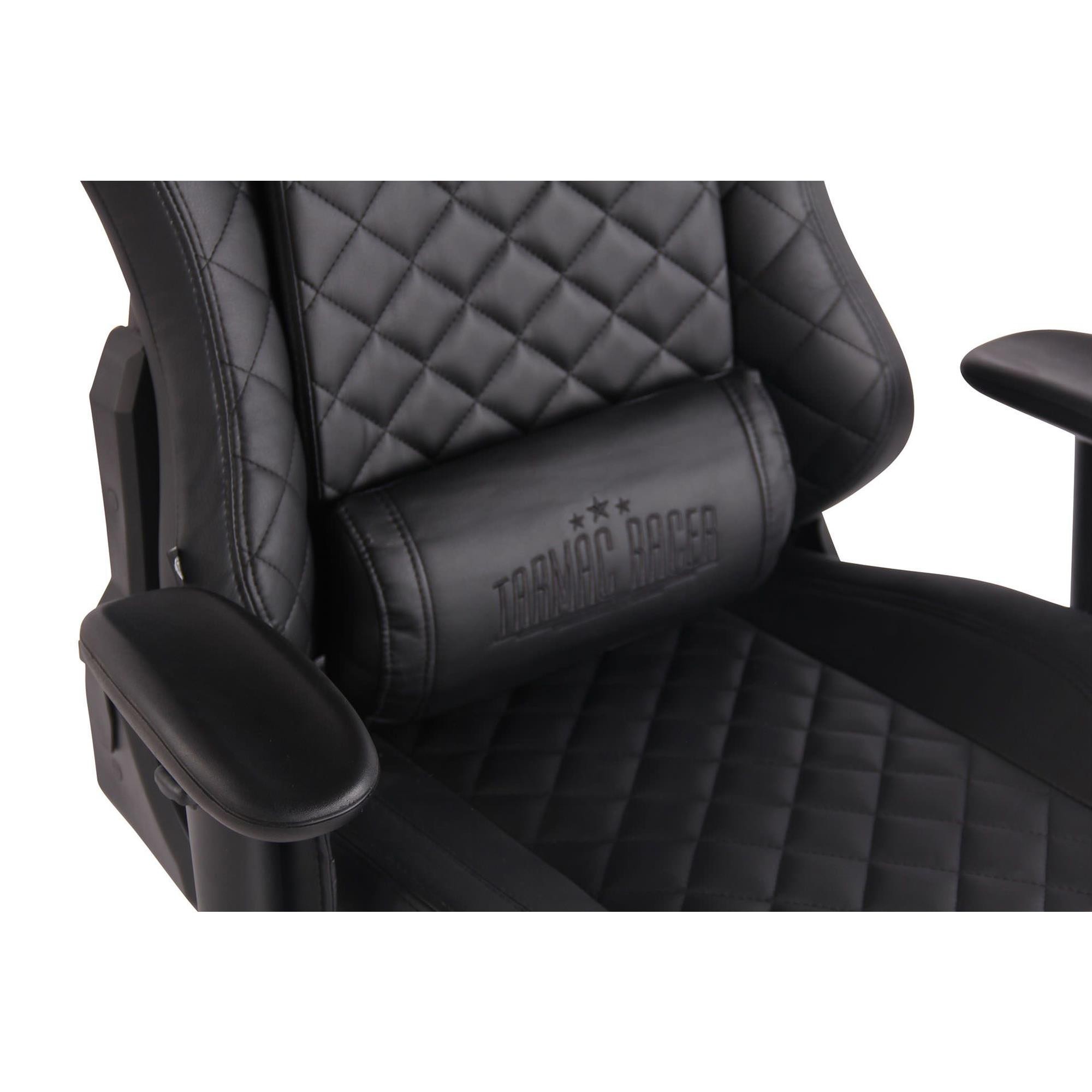 Silla Gaming COPSE, Función Calefacción y Masaje, en Piel color Negro