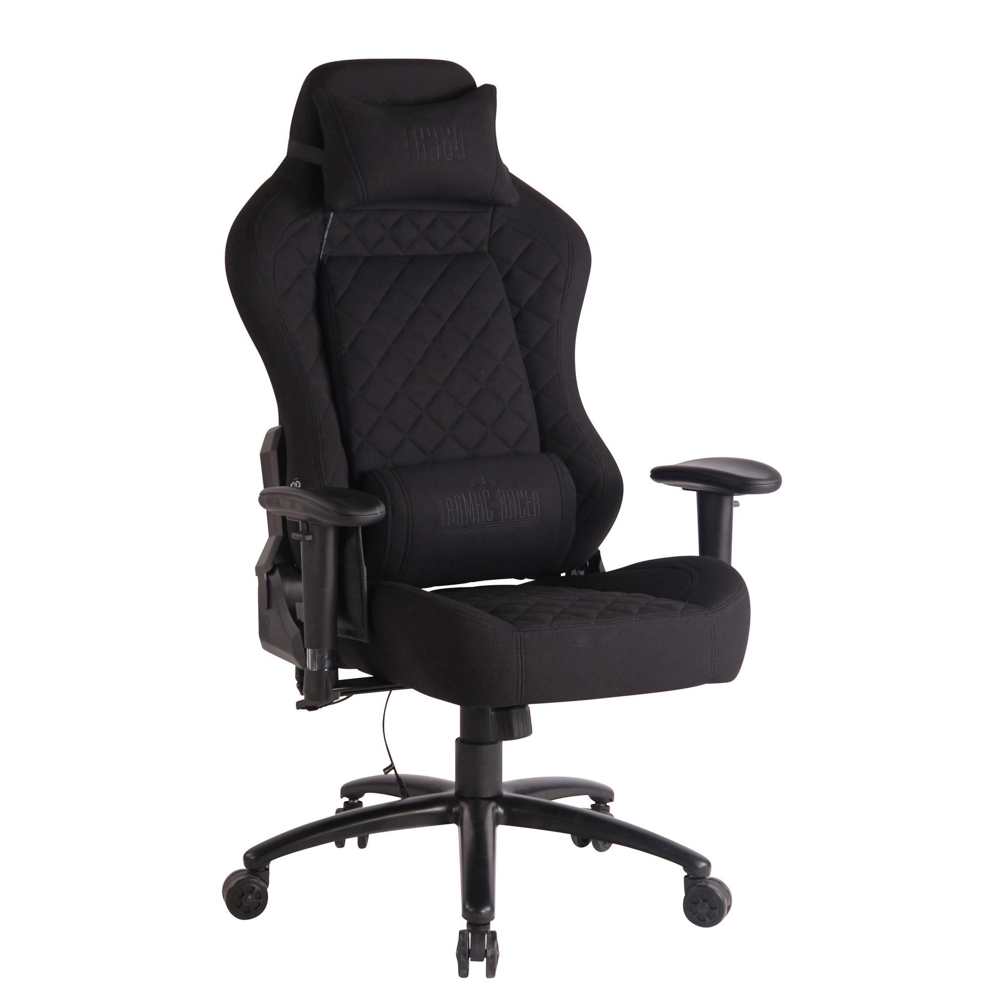 Silla Gaming COPSE TELA, Función Calefacción y Masaje, en color Negro