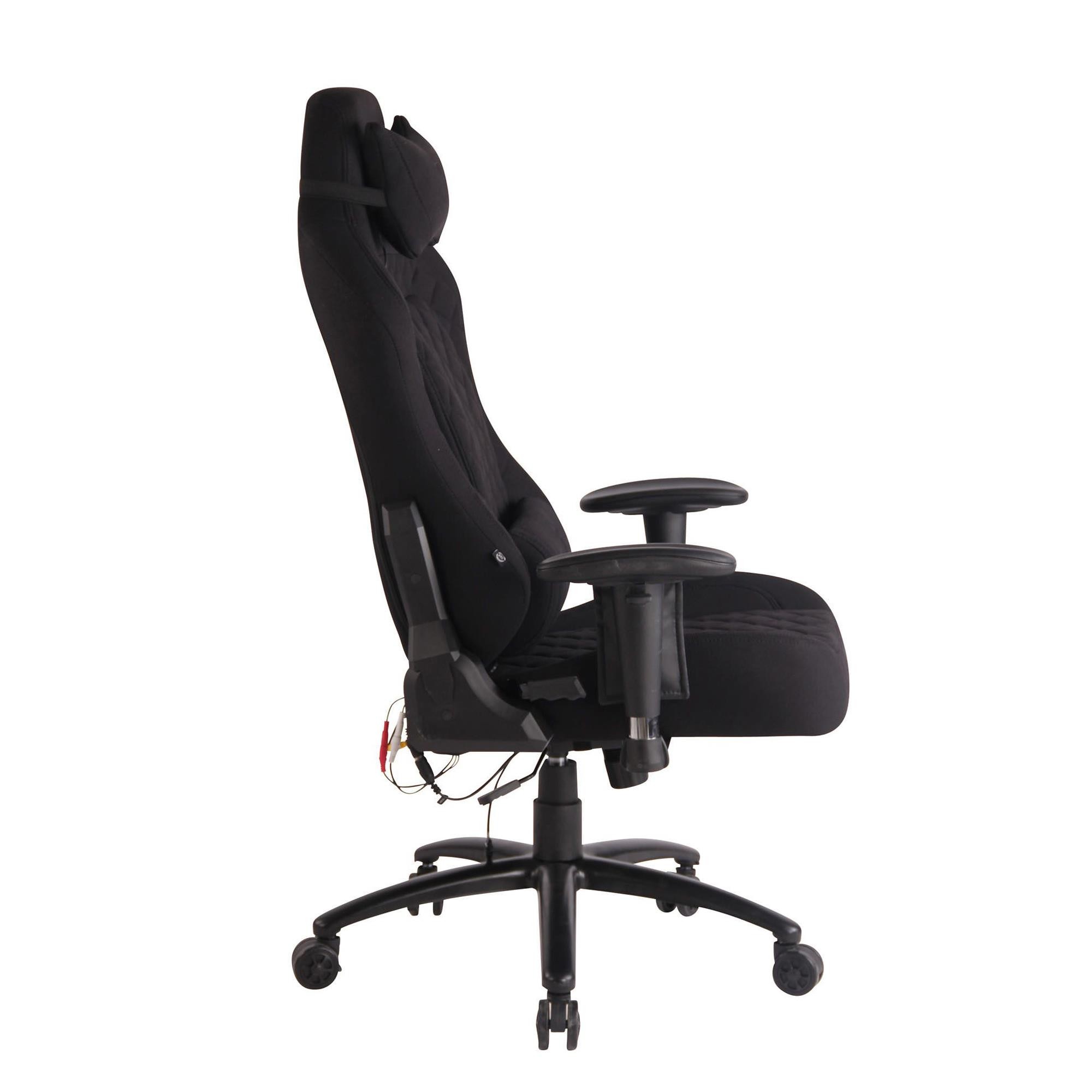 Silla Gaming COPSE TELA, Función Calefacción y Masaje, en color Negro