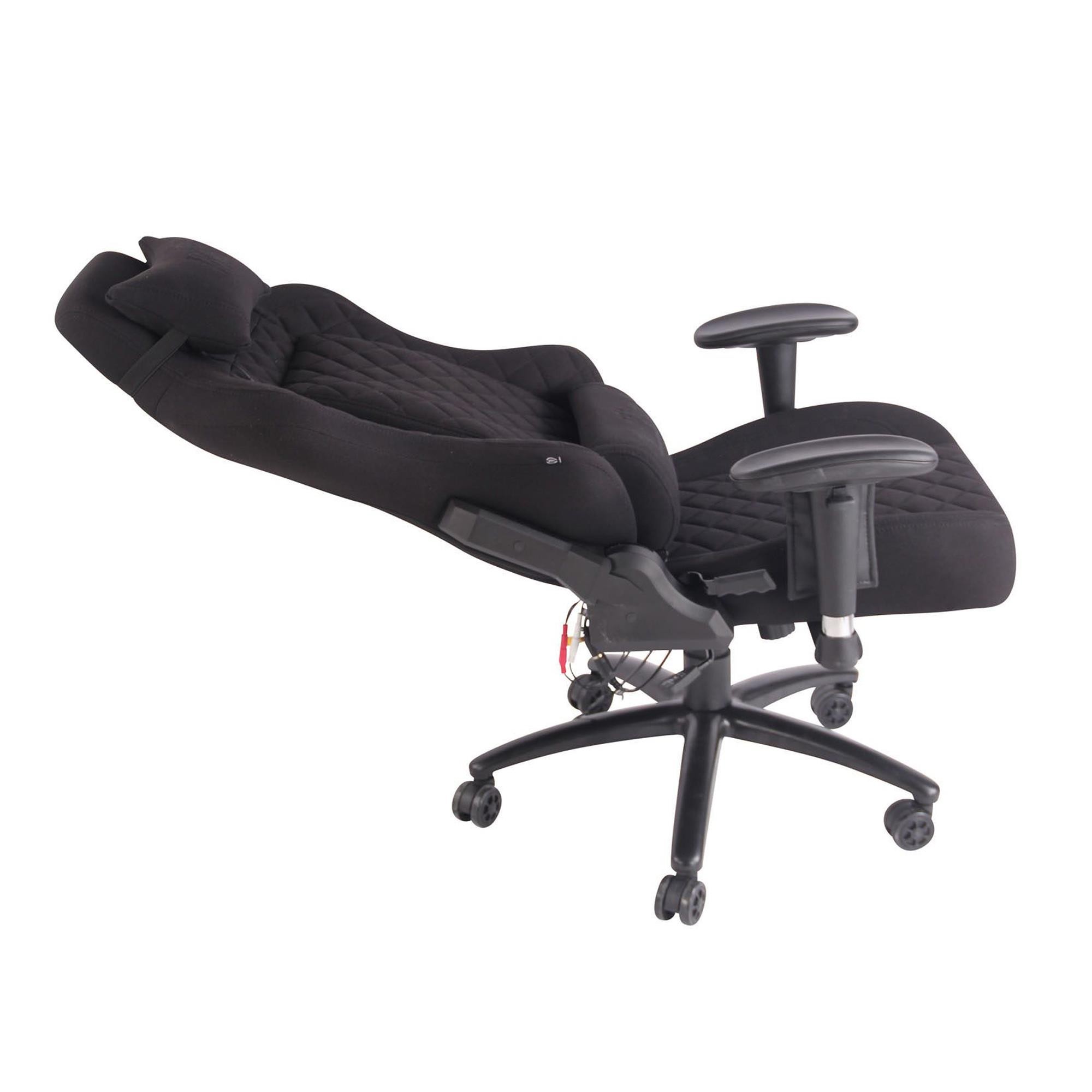 Silla Gaming COPSE TELA, Función Calefacción y Masaje, en color Negro