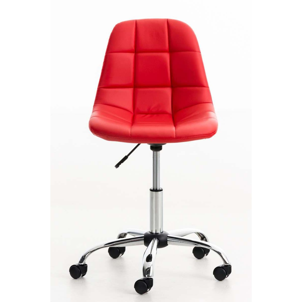 Silla de Oficina WALLY, Grueso Acolchado, Base Metálica, en Piel Amarilla
