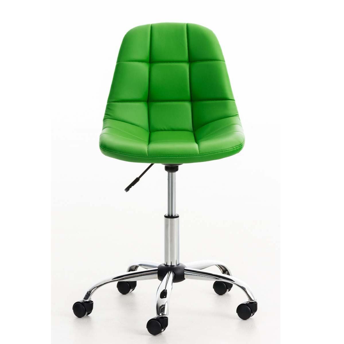 Silla de Oficina WALLY, Grueso Acolchado, Base Metálica, en Piel Amarilla