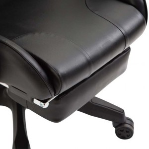Silla Gaming POKER, Con Reposapiés, Piel color Negro