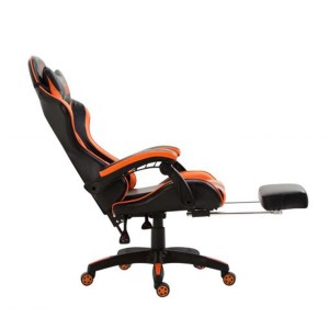Silla Gaming POKER, Con Reposapiés, Piel color Negro