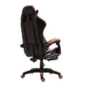 Silla Gaming POKER, Con Reposapiés, Piel color Negro
