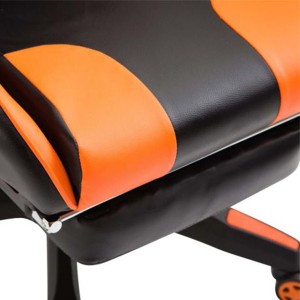 Silla Gaming POKER, Con Reposapiés, Piel color Negro