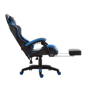 Silla Gaming POKER, Con Reposapiés, Piel color Negro