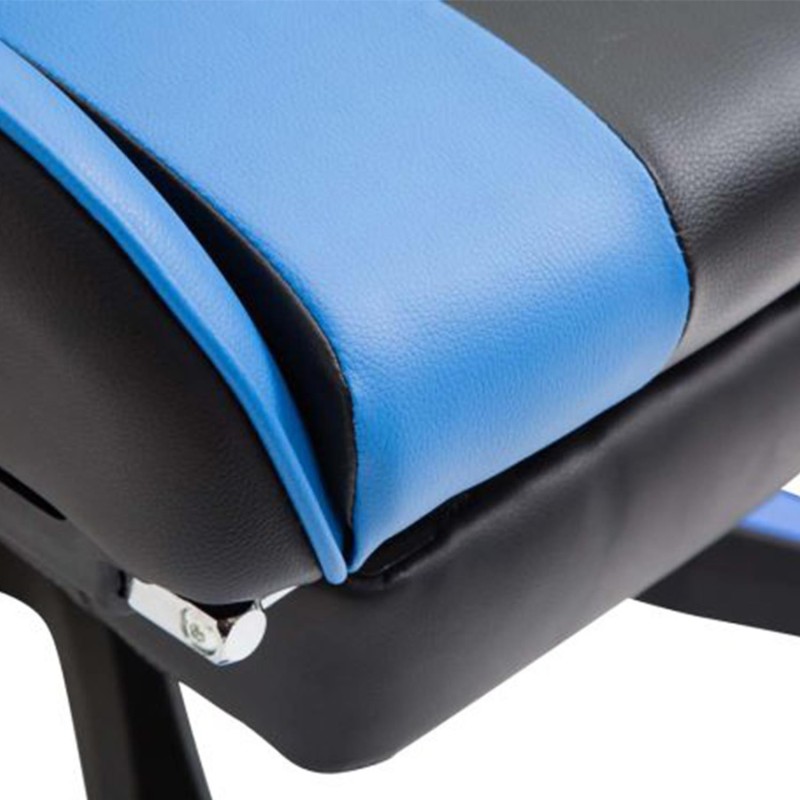 Silla Gaming POKER, Con Reposapiés, Piel color Negro