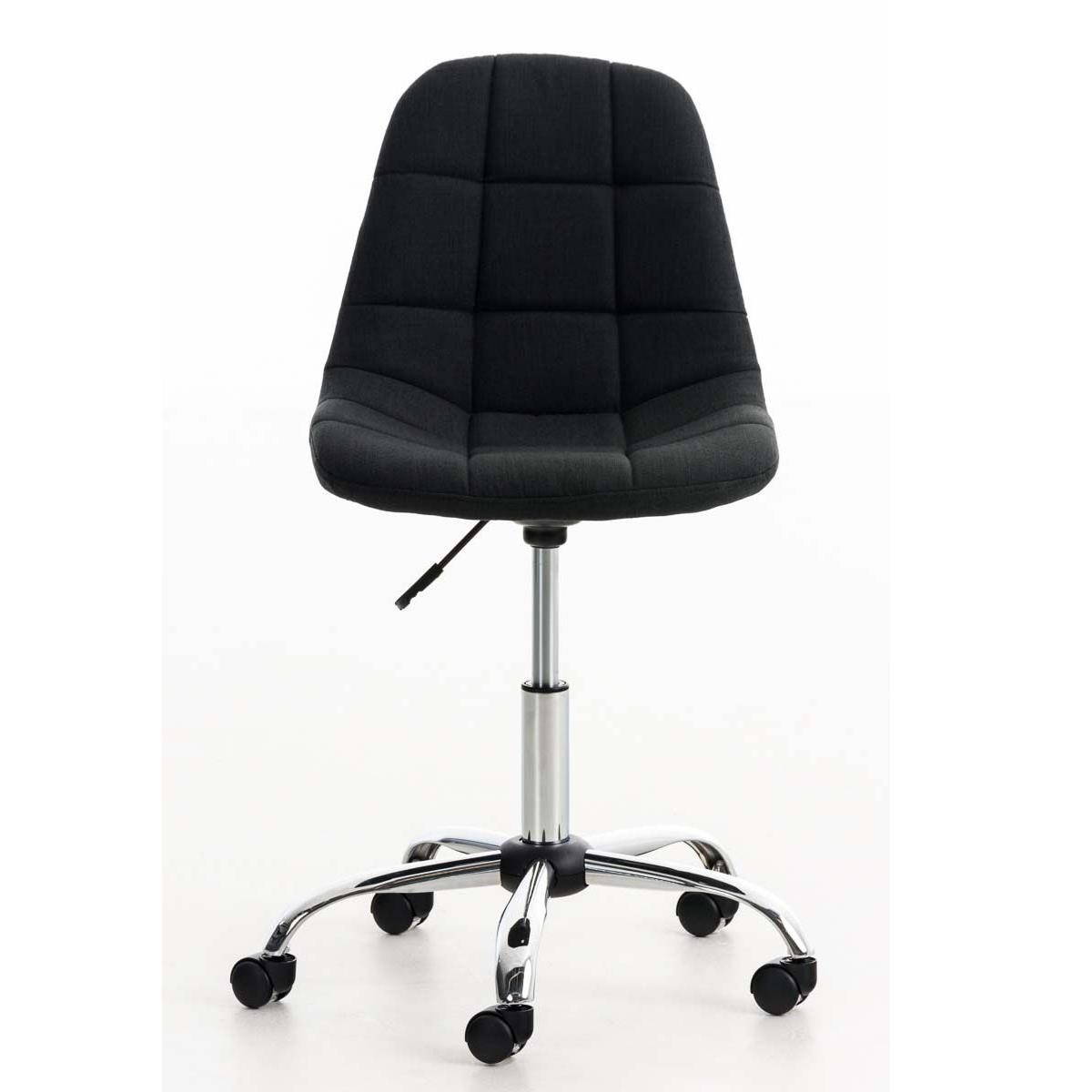 Silla de Oficina WALLY TELA, Grueso Acolchado, Base Metálica, en Negro