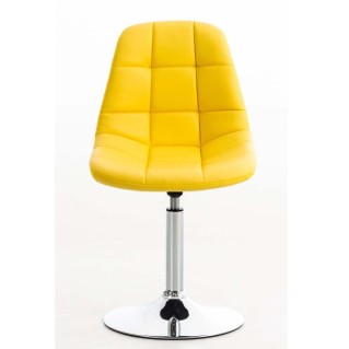 Silla de Confidente WALLY V en Piel color Amarillo 2