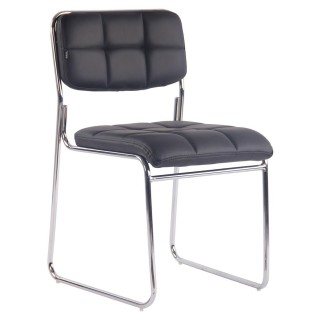 Silla de Confidente PERUGIA , apilable, piel negra