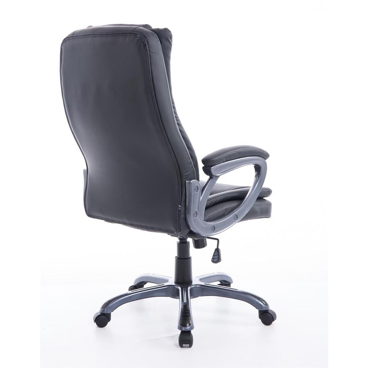 Sillón de Oficina VILTA, Grueso Acolchado, Resistente hasta 150 kg, en Piel Negra