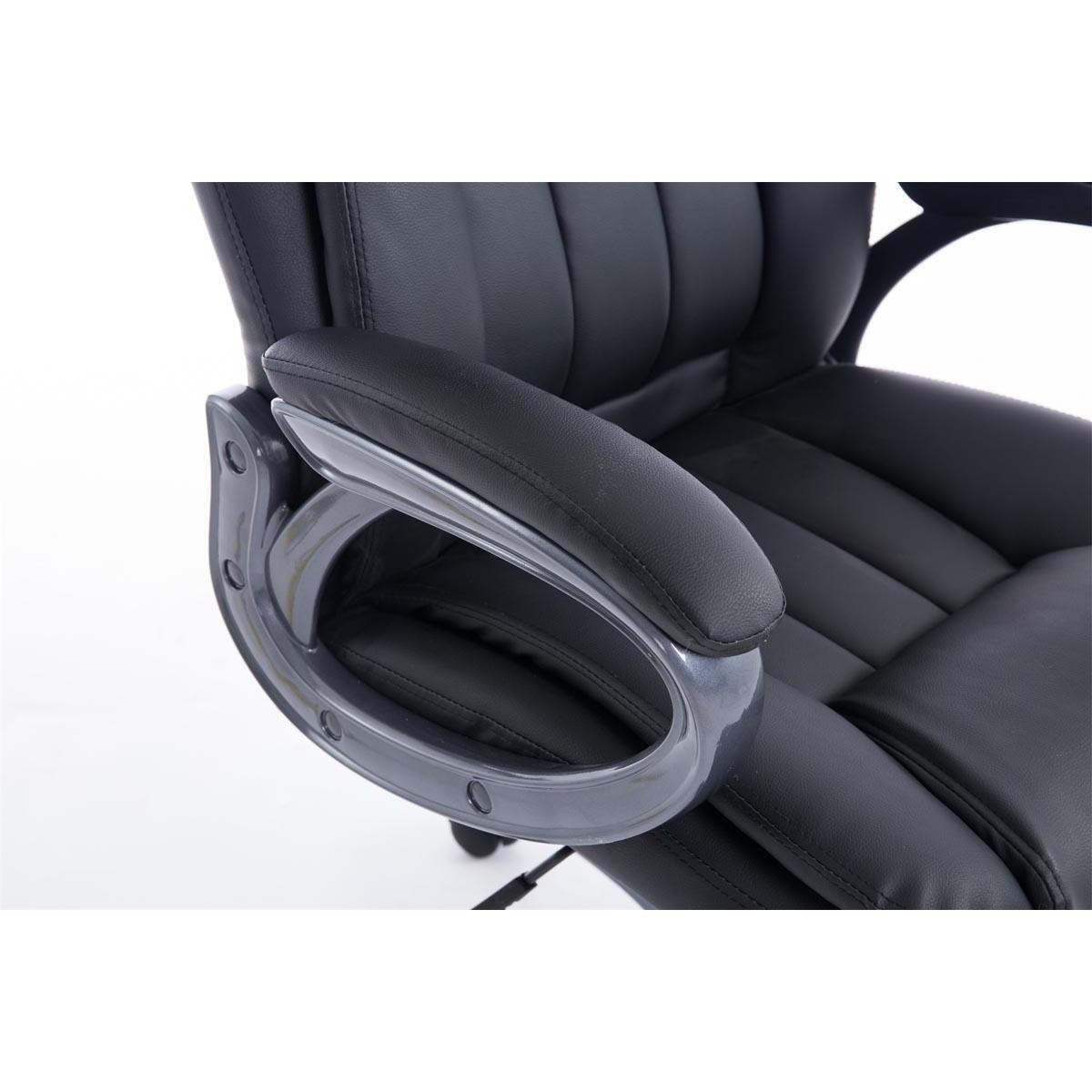 Sillón de Oficina VILTA, Grueso Acolchado, Resistente hasta 150 kg, en Piel Negra