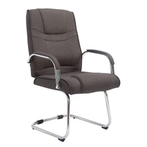 Silla de confidente DENVER TELA, estructura metálica, en color negro