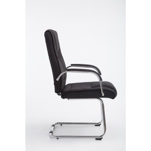 Silla de confidente DENVER TELA, estructura metálica, en color negro
