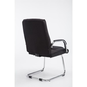 Silla de confidente DENVER TELA, estructura metálica, en color negro