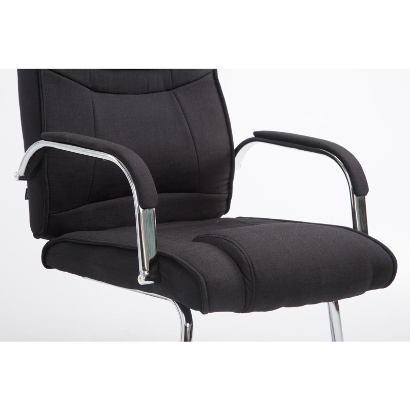 Silla de confidente DENVER TELA, estructura metálica, en color negro