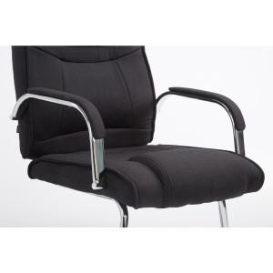 Silla de confidente DENVER TELA, estructura metálica, en color negro