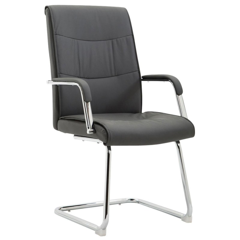 Silla de Confidente RUNA en Piel Negra