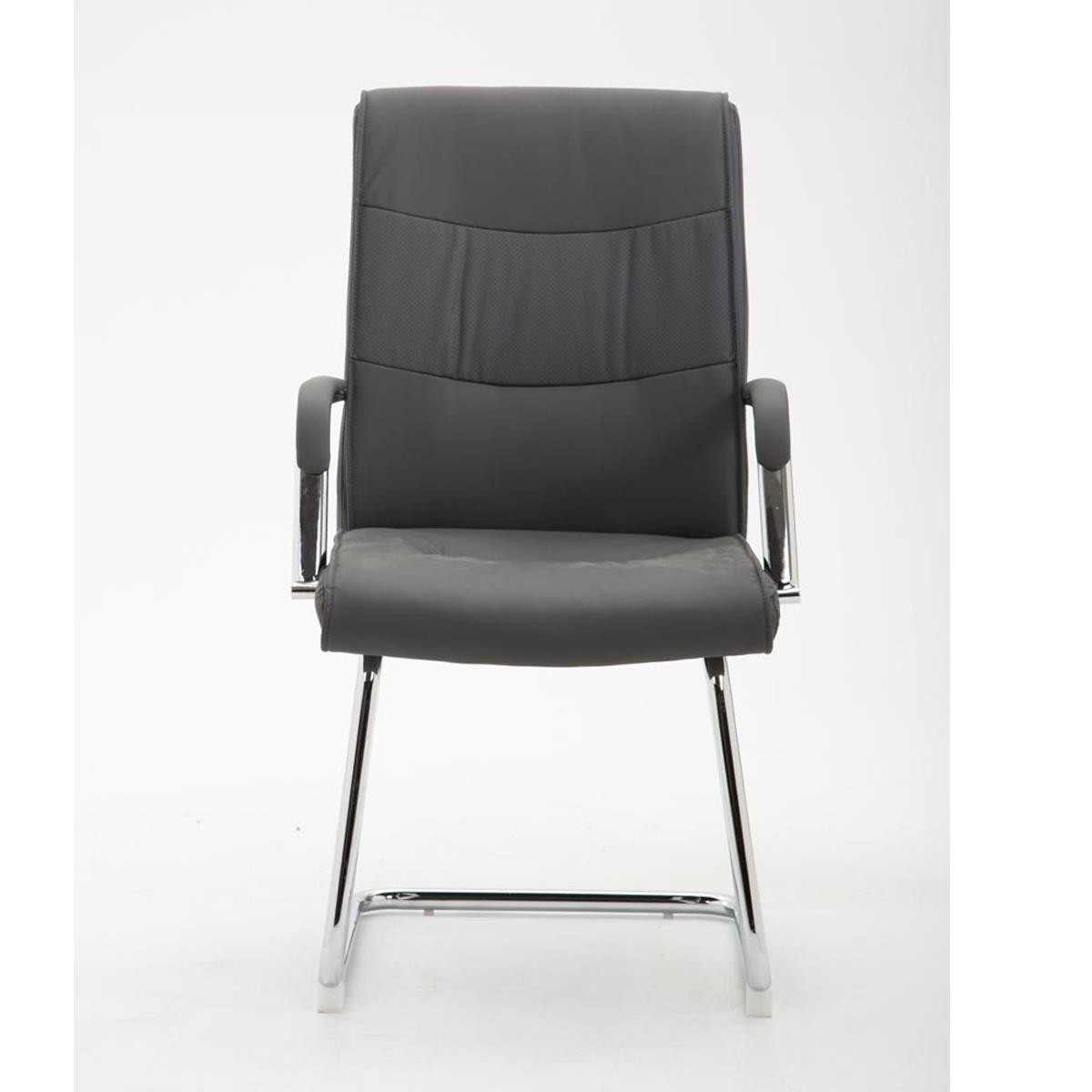 Silla de Confidente RUNA, Estructura Metálica, Gran Acolchado, en Piel Negra