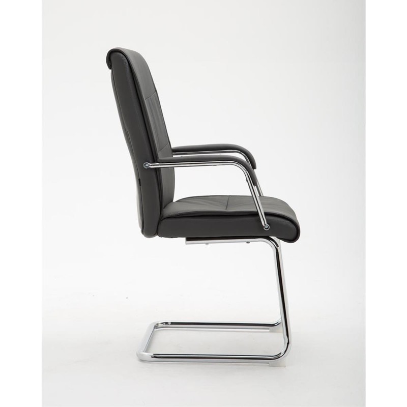 Silla de Confidente RUNA en Piel Negra