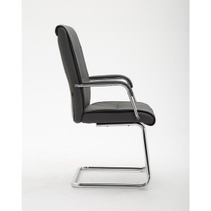 Silla de Confidente RUNA en Piel Negra
