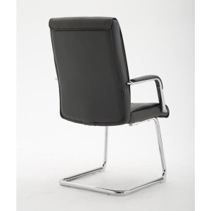 Silla de Confidente RUNA en Piel Negra