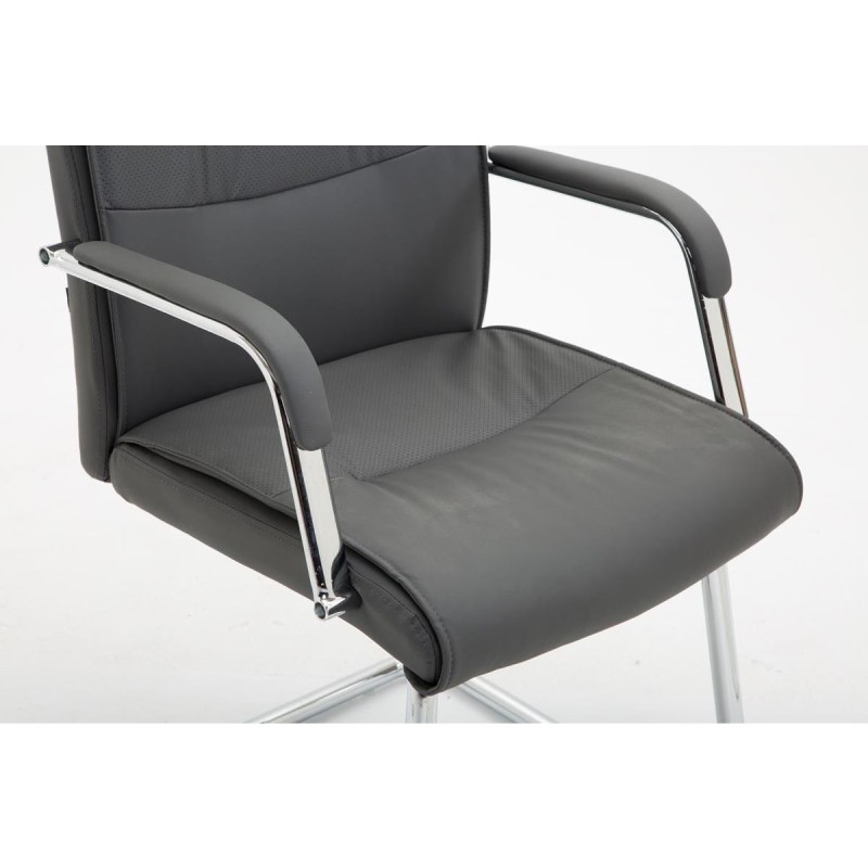 Silla de Confidente RUNA en Piel Negra