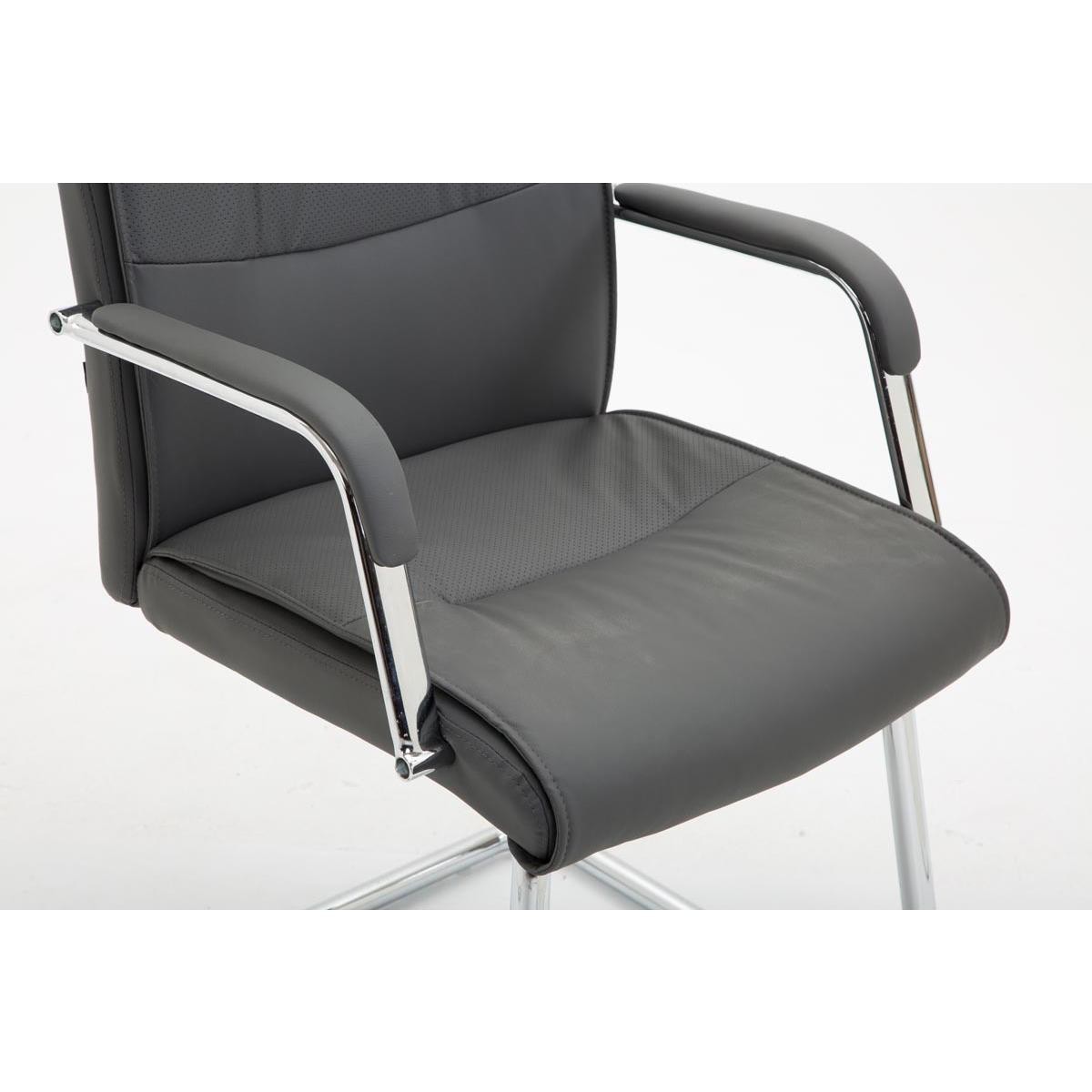 Silla de Confidente RUNA, Estructura Metálica, Gran Acolchado, en Piel Negra