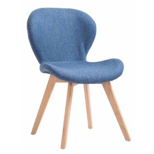 Silla de Confidente RUDY, Patas Claras, Tela Azul