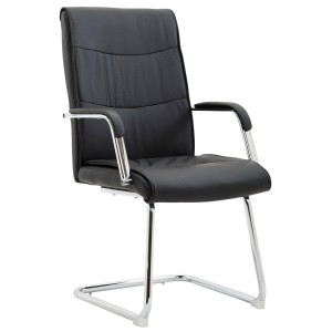 Silla de Confidente RUNA en Piel Negra