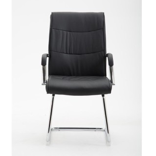 Silla de Confidente RUNA en Piel Negra 2