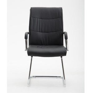 Silla de Confidente RUNA en Piel Negra
