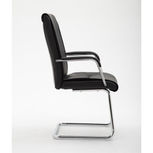Silla de Confidente RUNA en Piel Negra