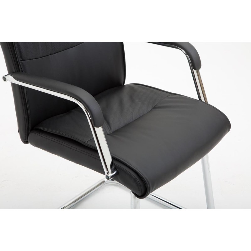 Silla de Confidente RUNA en Piel Negra