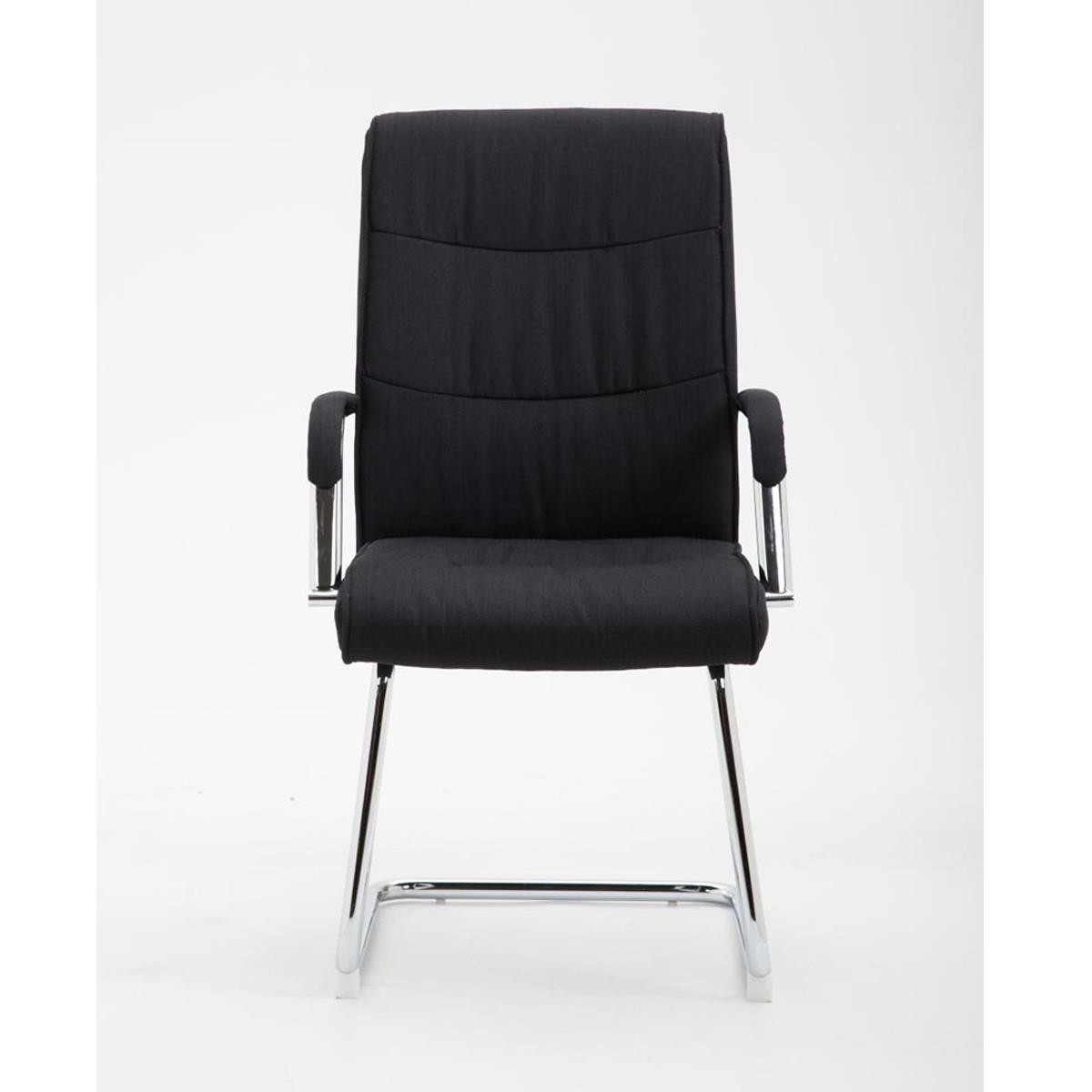 Silla de Confidente RUNA TELA, Estructura Metálica, Gran Acolchado, en Negro