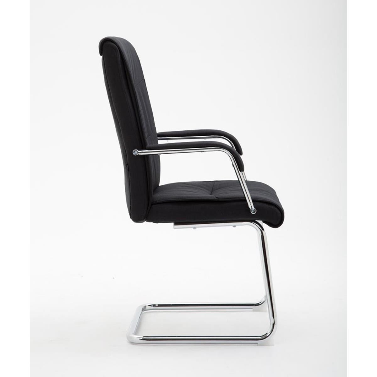 Silla de Confidente RUNA TELA, Estructura Metálica, Gran Acolchado, en Negro
