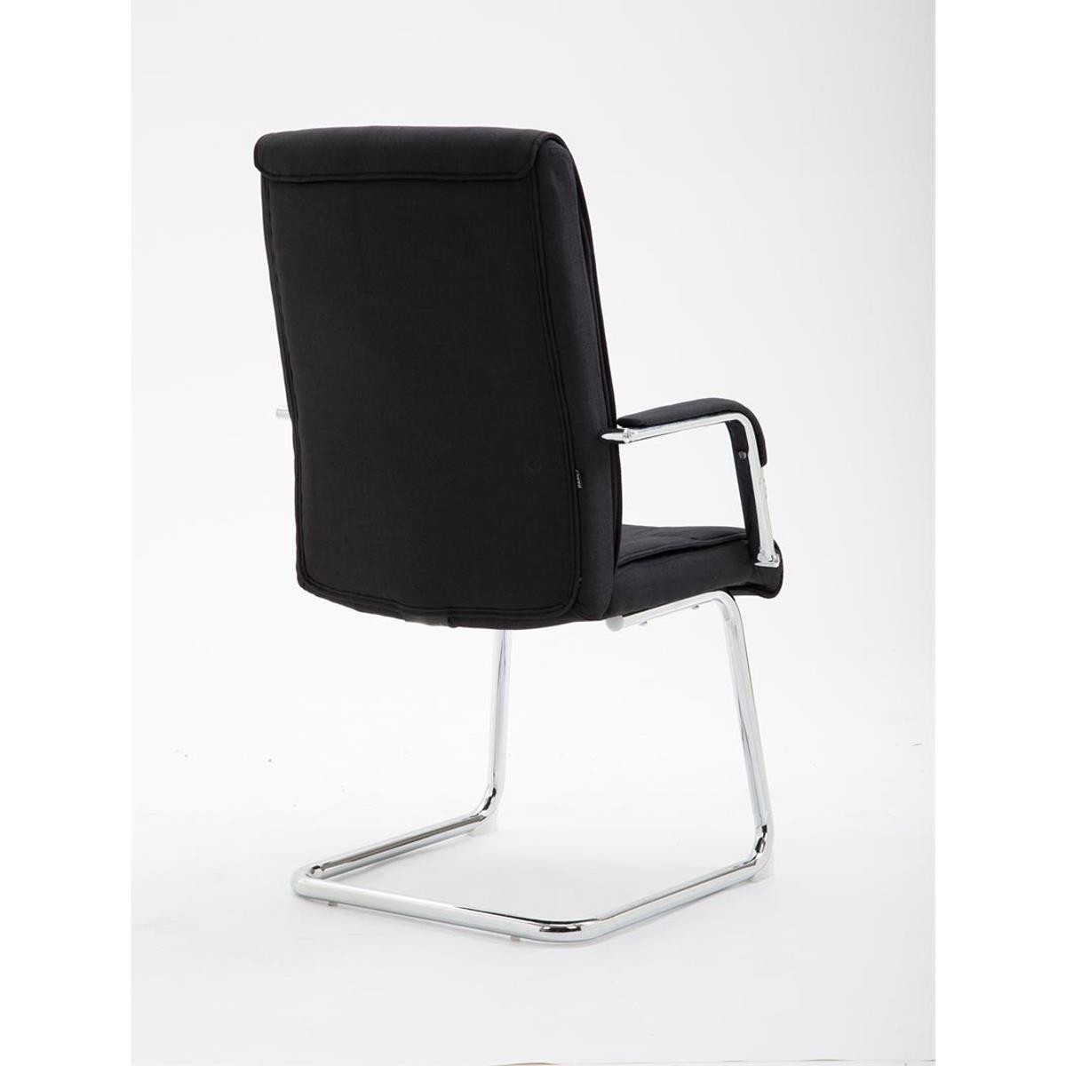 Silla de Confidente RUNA TELA, Estructura Metálica, Gran Acolchado, en Negro