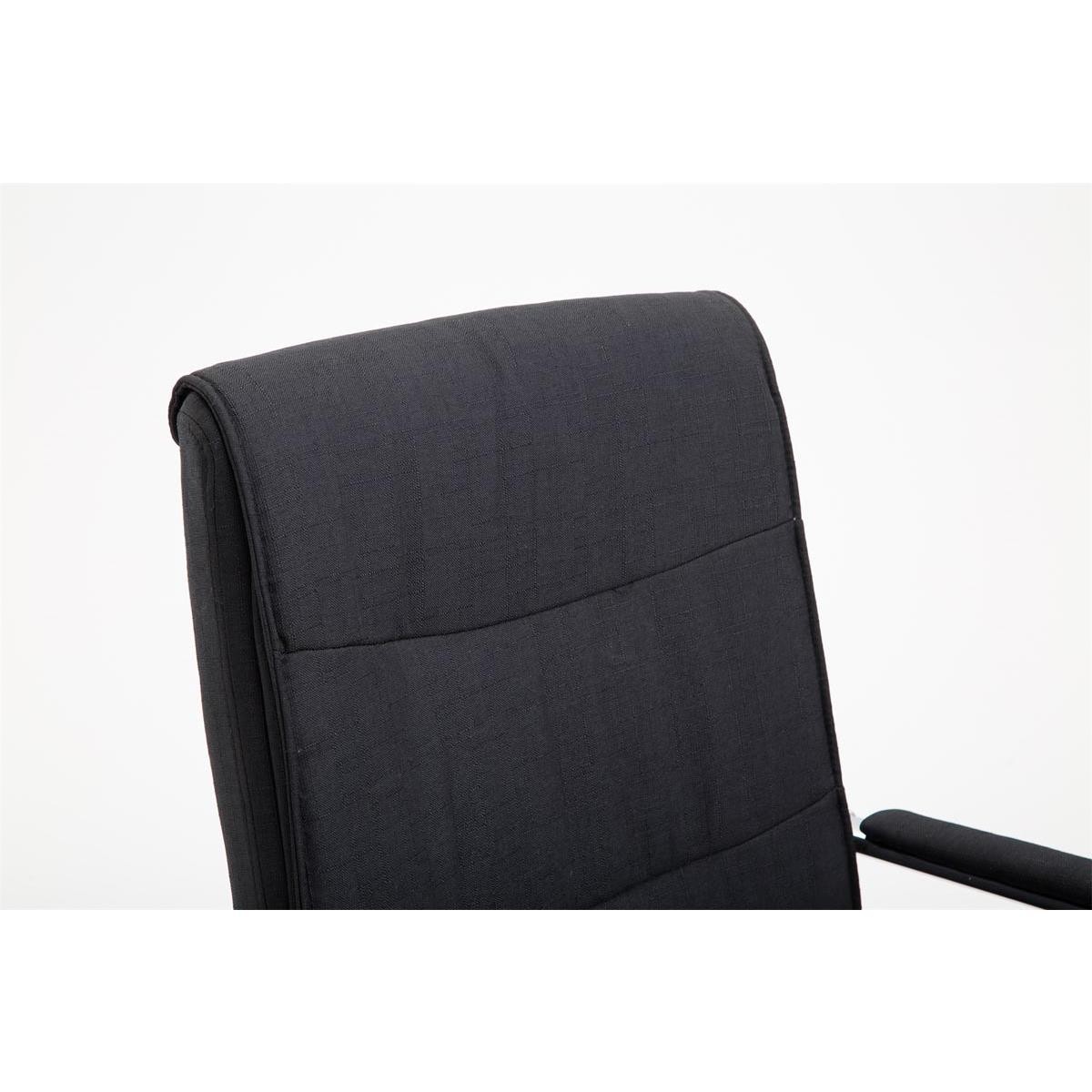 Silla de Confidente RUNA TELA, Estructura Metálica, Gran Acolchado, en Negro