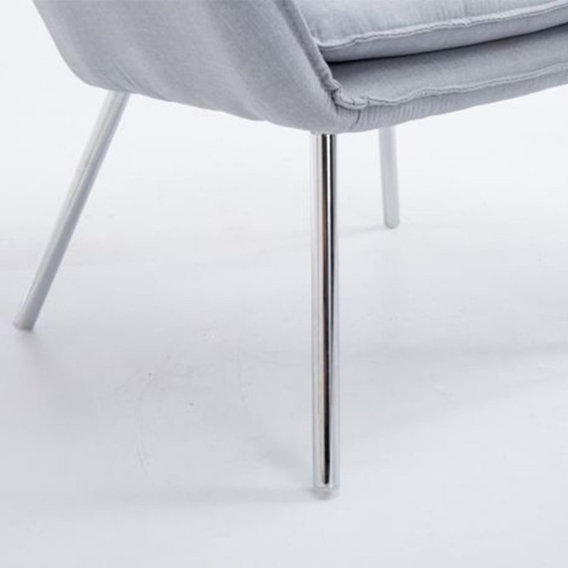 Silla de Confidente ALICE, En Tela, Color Gris Claro