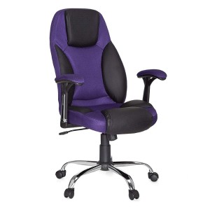 Silla Gaming TIMANA en Malla Morada y Piel Negra