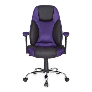 Silla Gaming TIMANA en Malla Morada y Piel Negra 2