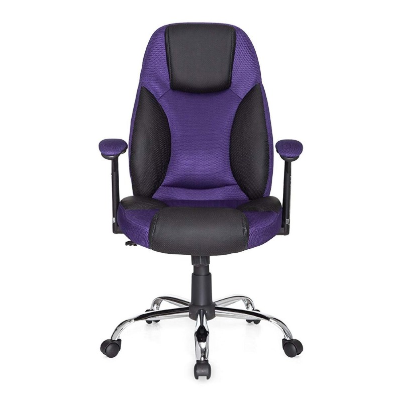 Silla Gaming TIMANA en Malla Morada y Piel Negra
