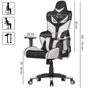 Silla Gaming EAGLE en Piel Negro/Azul
