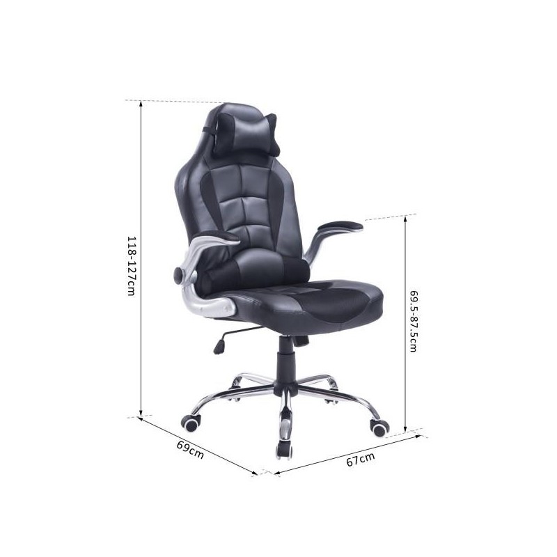 Silla Gaming FATANI en Piel y Malla Negra