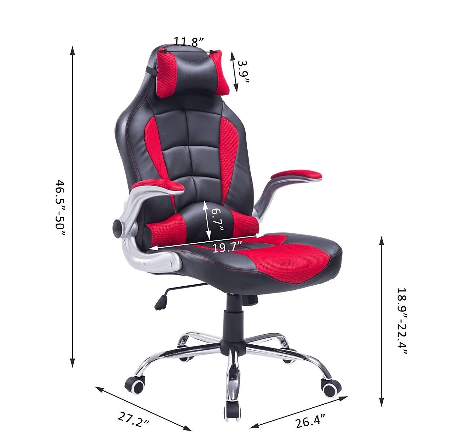 Silla Gaming FATANI, Reposabrazos Abatibles, en Piel y Malla Negra