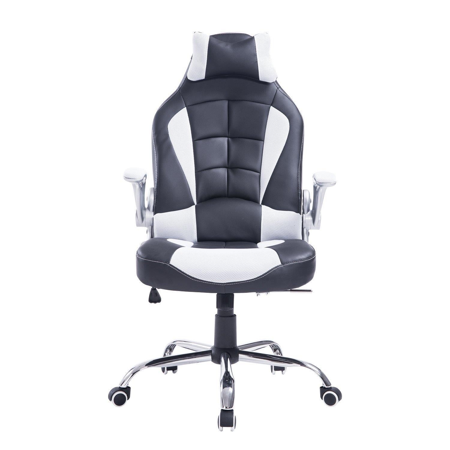 Silla Gaming FATANI, Reposabrazos Abatibles, en Piel y Malla Negra